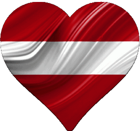 Heart Latvia Europe Flags 