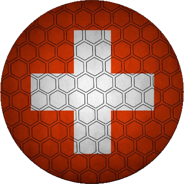 Runde Schweiz Europa Fahnen 