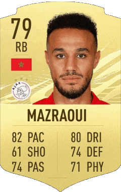 Noussair Mazraoui Marruecos F I F A - Jugadores  cartas Vídeo Juegos Multimedia 