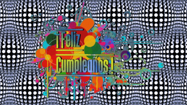 004 Fondo animado Abstracto - Geométrico Feliz Cumpleaños Español Mensajes 