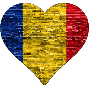 Heart Romania Europe Flags 