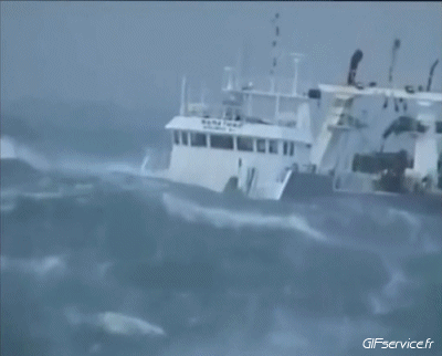 Big waves Boats Transport Humor -  Fun 