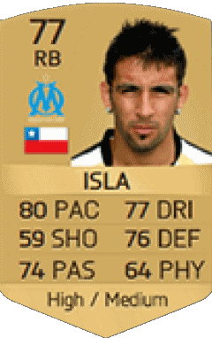 Mauricio Isla Chile F I F A - Jugadores  cartas Vídeo Juegos Multimedia 