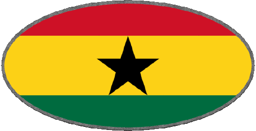 Oval Ghana Afrika Fahnen 