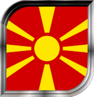 Quadrato Macedonia Europa Bandiere 