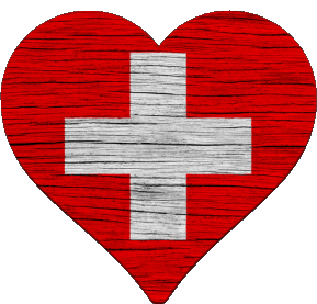 Corazón Suiza Europa Banderas 