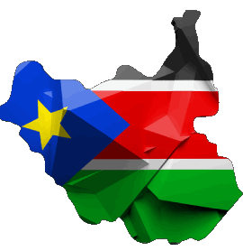 Carta Geografica Sudan del sud Africa Bandiere 