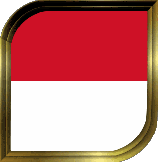 Square Monaco Europe Flags 