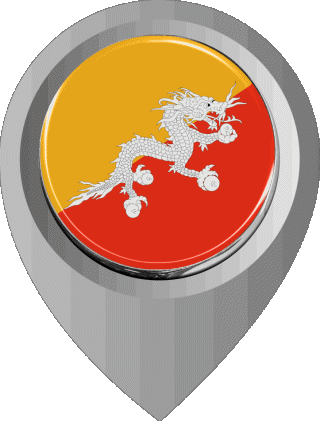 Location Pin Bhutan Asia Flags 