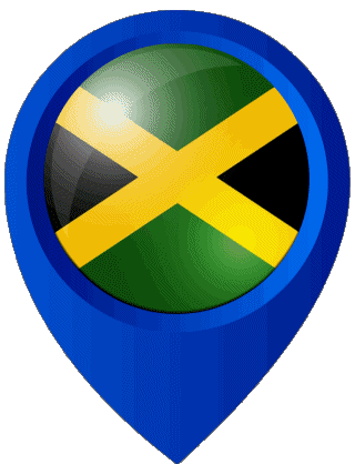 Location Pin Jamaica America Flags 