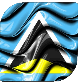 Square St. Lucia America Flags 