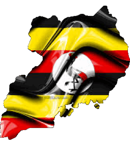 Carta Geografica Uganda Africa Bandiere 