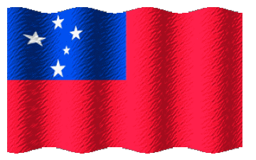 Waving Samoa Oceania Flags 
