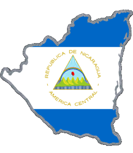 Karte Nicaragua Amerika Fahnen 