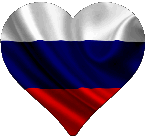 Coeur Russie Europe Drapeaux 