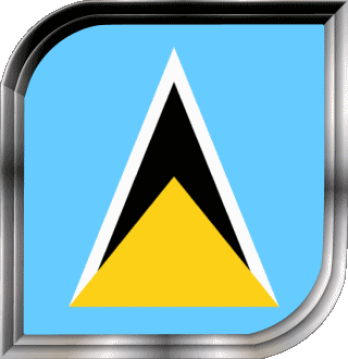 Square St. Lucia America Flags 