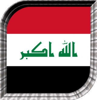 Square Iraq Asia Flags 