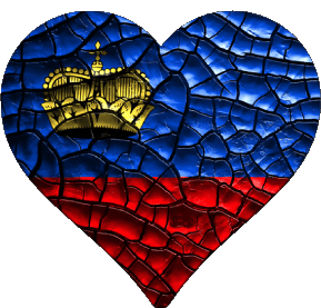 Heart Liechtenstein Europe Flags 