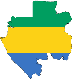 Karte Gabun Afrika Fahnen 