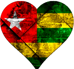 Cuore Togo Africa Bandiere 