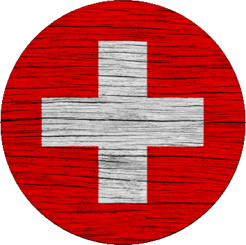 Runde Schweiz Europa Fahnen 