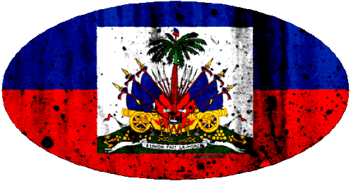 Ovale Haiti America Flags 