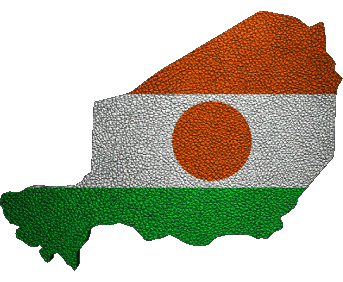 Carta Geografica Niger Africa Bandiere 