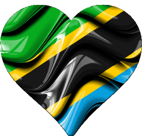 Coeur Tanzania Africa Flags 