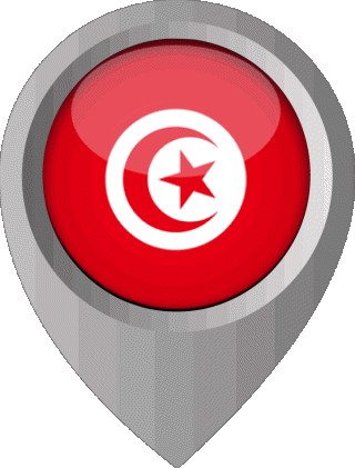 Epingle de Localisation Tunisie Afrique Drapeaux 