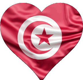 Cuore Tunisia Africa Bandiere 