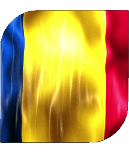 Square Chad Africa Flags 