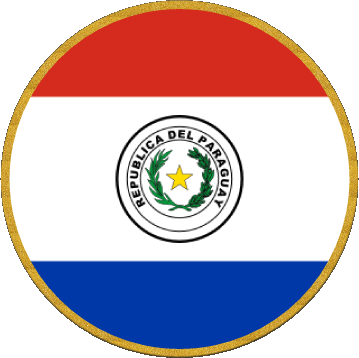Round Paraguay America Flags 