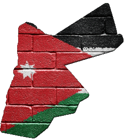 Karte Jordan Asien Fahnen 