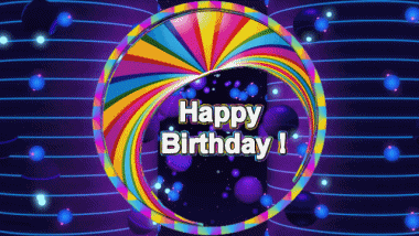 003 Fond Animé Abstract - Geometric Happy Birthday Anglais Messages 