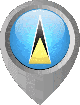 Epingle de Localisation Sainte Lucie Amériques Drapeaux 