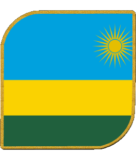 Carré Rwanda Afrique Drapeaux 