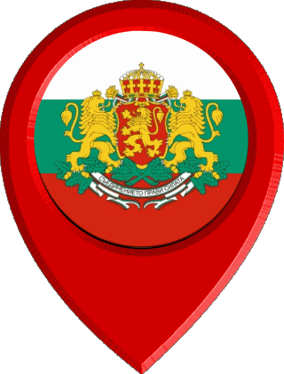 Marcador de ubicación Bulgaria Europa Banderas 