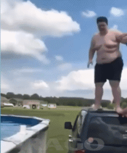 Gamelles Fail 02 Piscine PERSONNAGES Humour - Fun 