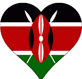 Heart Kenya Africa Flags 