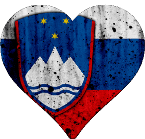 Corazón Eslovenia Europa Banderas 