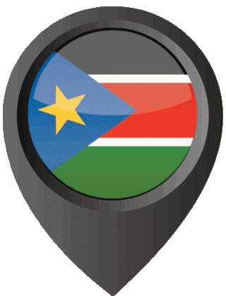 Epingle de Localisation Soudan Sud Afrique Drapeaux 