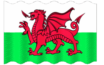 Waving Wales Europe Flags 