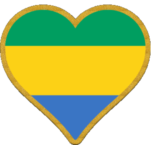 Cuore Gabon Africa Bandiere 