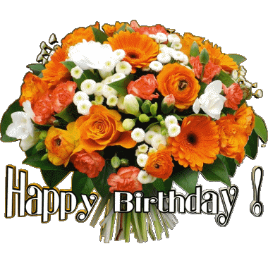 006 Fondo transparente Floral Happy Birthday Inglés Mensajes 