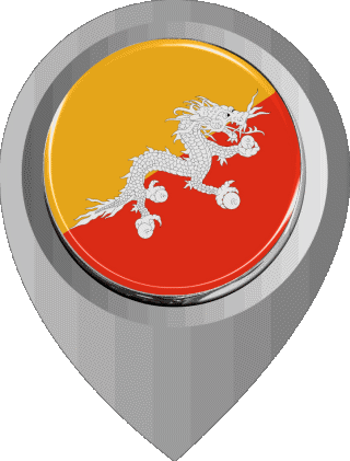 Location Pin Bhutan Asia Flags 