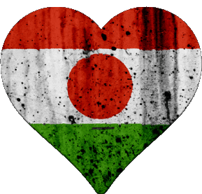 Cuore Niger Africa Bandiere 