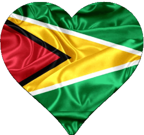 Heart Guyana America Flags 