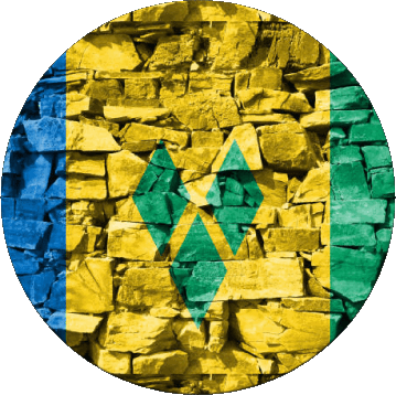 Round Saint Vincent and the Grenadines America Flags 
