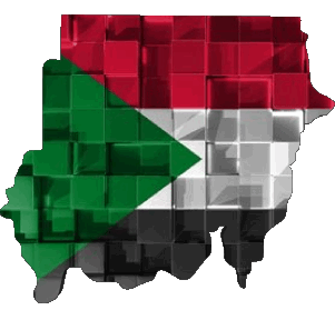 Mapa Sudán África Banderas 