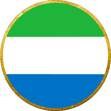 Round Sierra Leone Africa Flags 